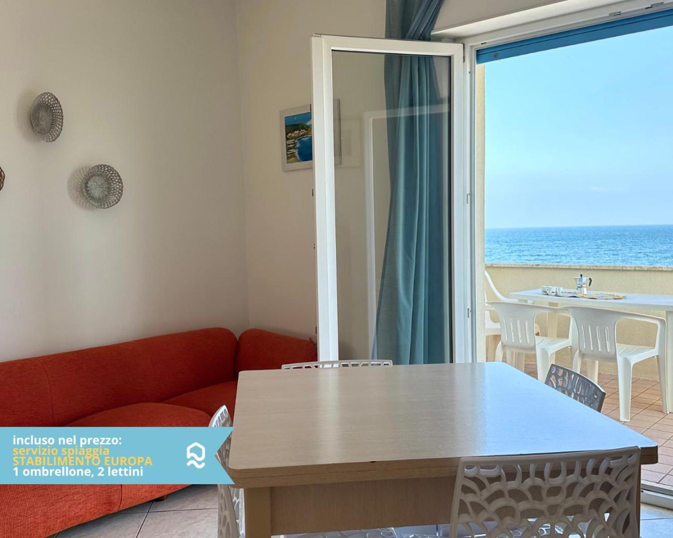 Rs321 - Marcelli, Trilocale Fronte Mare Con Spiaggia Inclusa מראה חיצוני תמונה